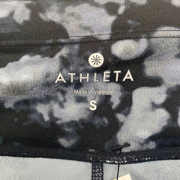 Athleta Women Small Capri Leggings Pants Black Gray Camouflage Pull On Pockets - Picture 12 of 12
